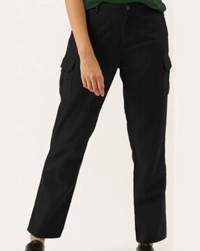 ankle-length slim fit cargo pants