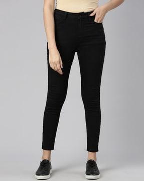 ankle-length slim fit jeans