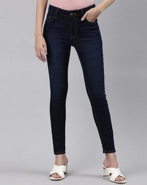 ankle-length slim fit jeans