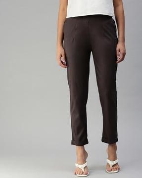 ankle-length slim fit pants