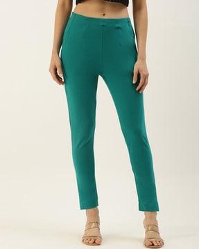 ankle-length slim fit pants