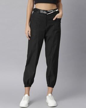 ankle-length slim fit pants