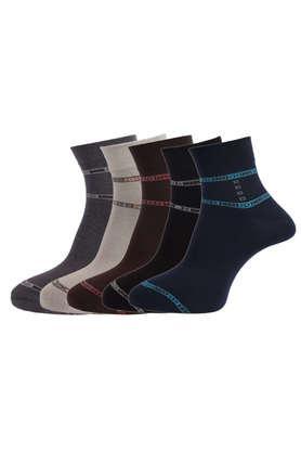 ankle length socks for men (pack of 5) in assorted color - multi