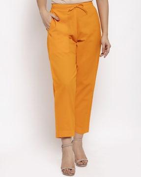 ankle length straight fit pants