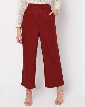 ankle length straight fit pants