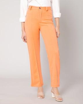 ankle length straight fit pants