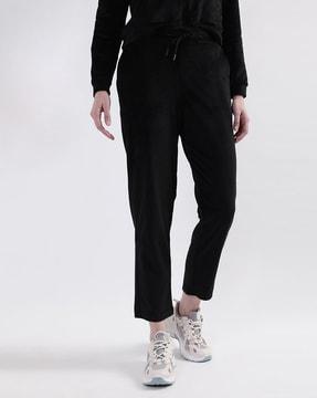 ankle-length straight track pants