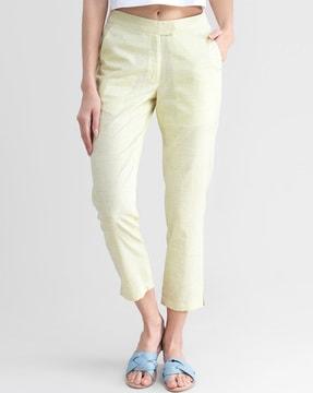 ankle-length tapered fit  pants