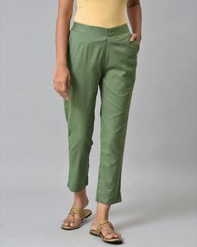 ankle-length trousers with slip pockets