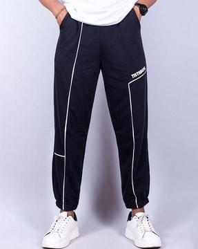 ankle length typographic print joggers