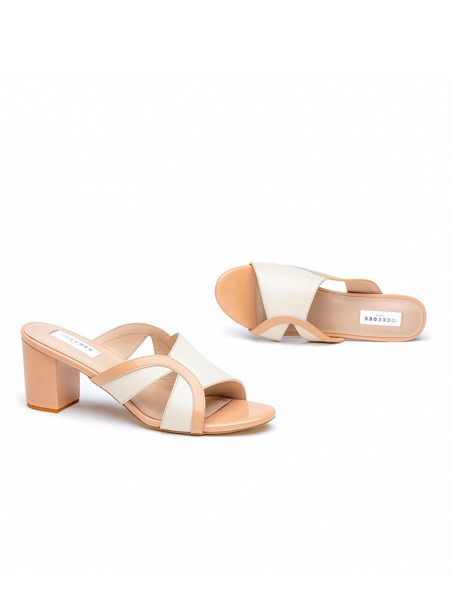 anna ivory & nude mules