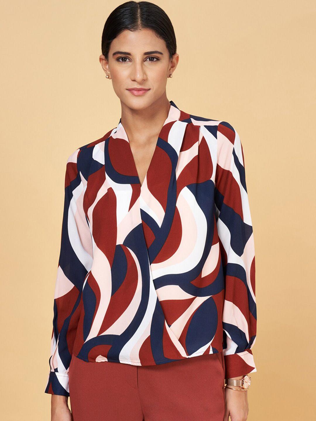 annabelle by pantaloons abstract printed wrap top