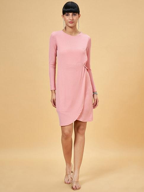 annabelle by pantaloons pink bodycon dress