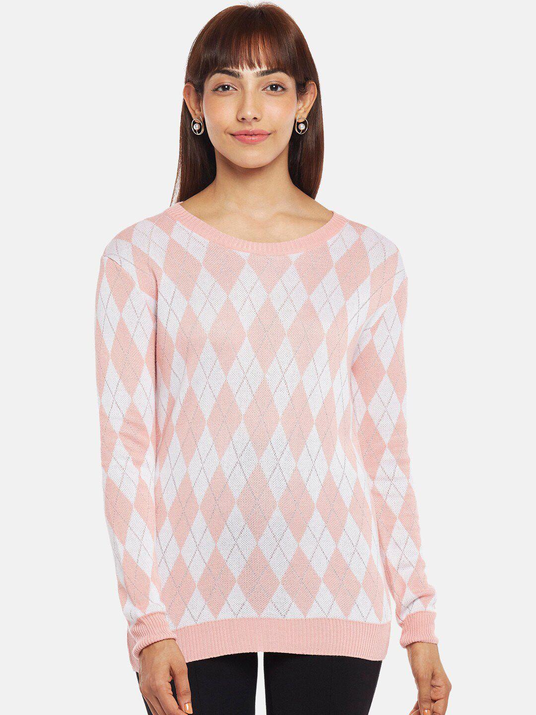 annabelle by pantaloons pink geometric print top