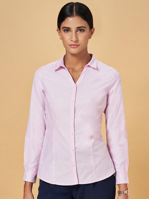 annabelle by pantaloons pink regular fit shirt