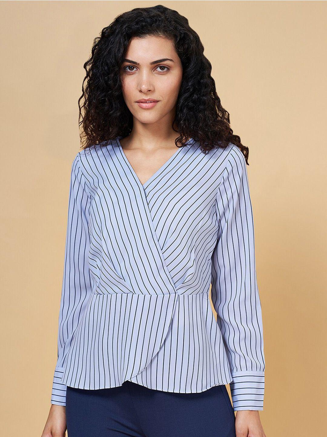 annabelle by pantaloons striped wrap regular top