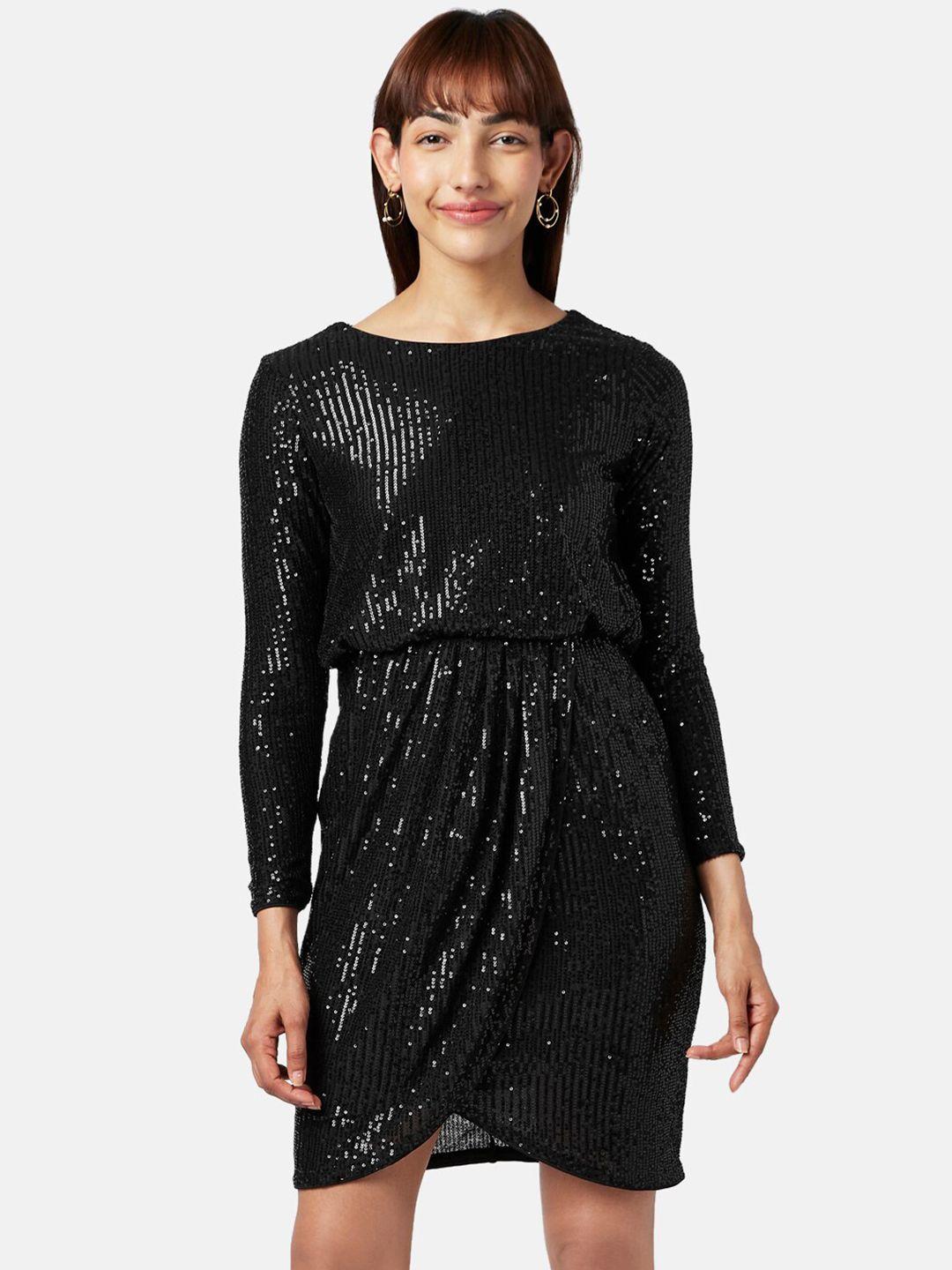 annabelle by pantaloons black embellished sheath dress