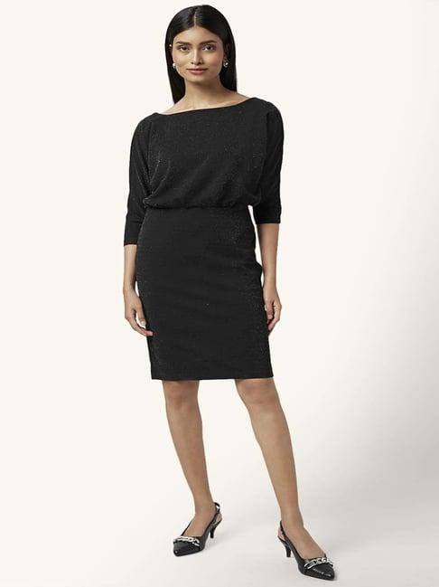 annabelle by pantaloons black embellished shift dress