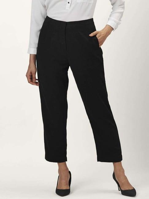 annabelle by pantaloons black high rise cropped pants