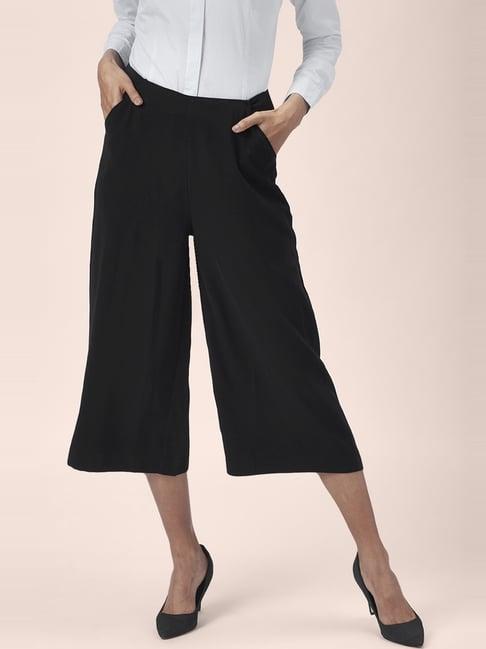 annabelle by pantaloons black mid rise culottes