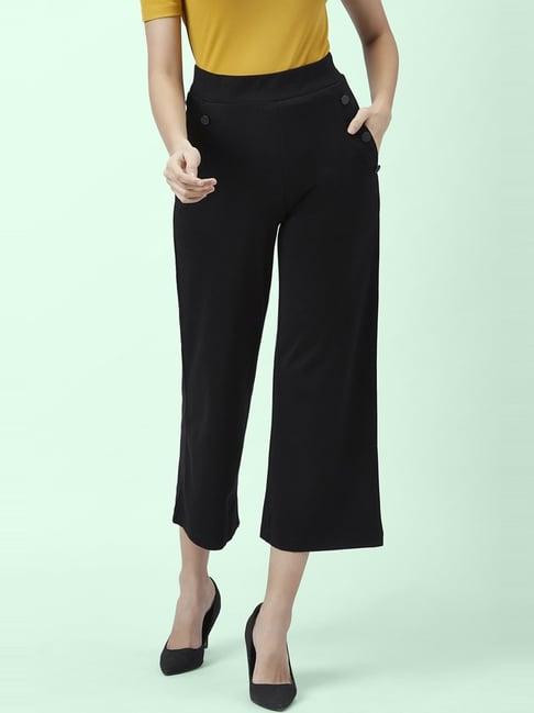 annabelle by pantaloons black mid rise pants