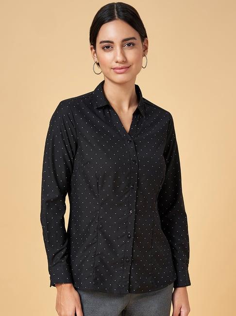 annabelle by pantaloons black printed shirt