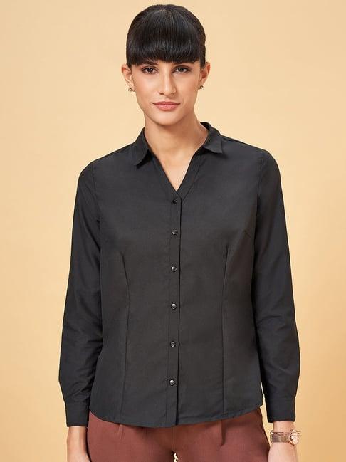 annabelle by pantaloons black regular fit formal shirt
