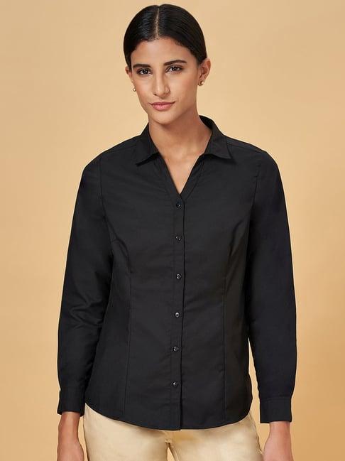 annabelle by pantaloons black regular fit shirt