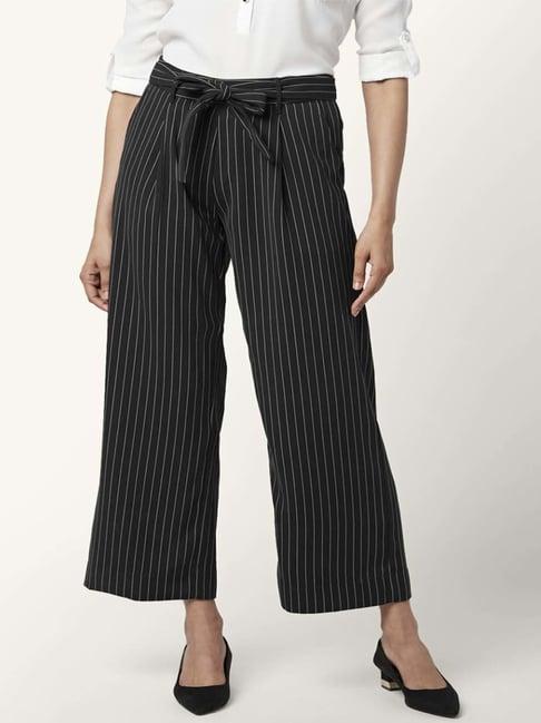 annabelle by pantaloons black striped palazzos