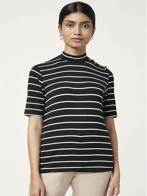 annabelle by pantaloons black striped top