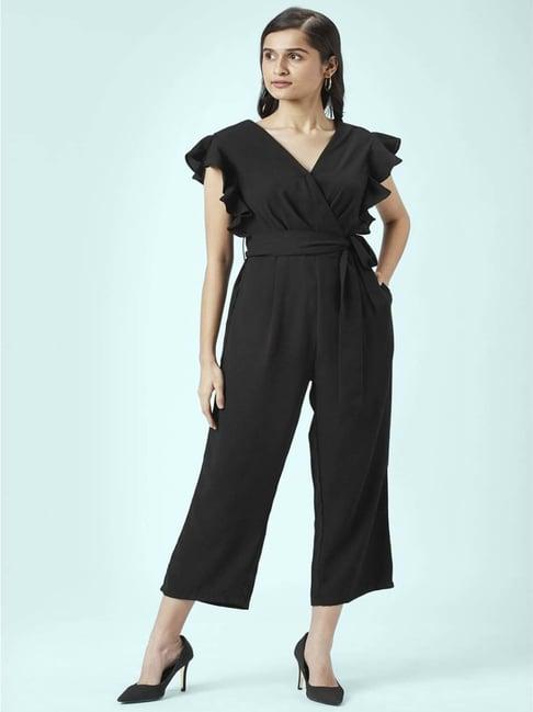 annabelle by pantaloons black v neck jumpsuit