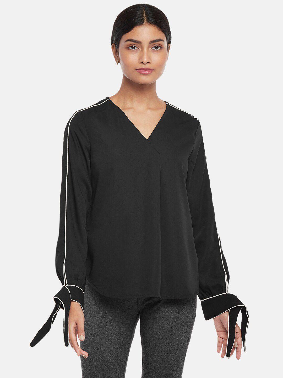 annabelle by pantaloons black wrap top