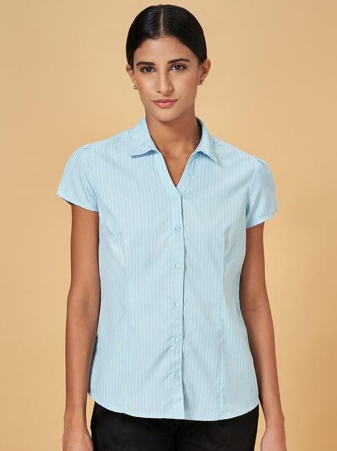 annabelle by pantaloons blue striped shirt