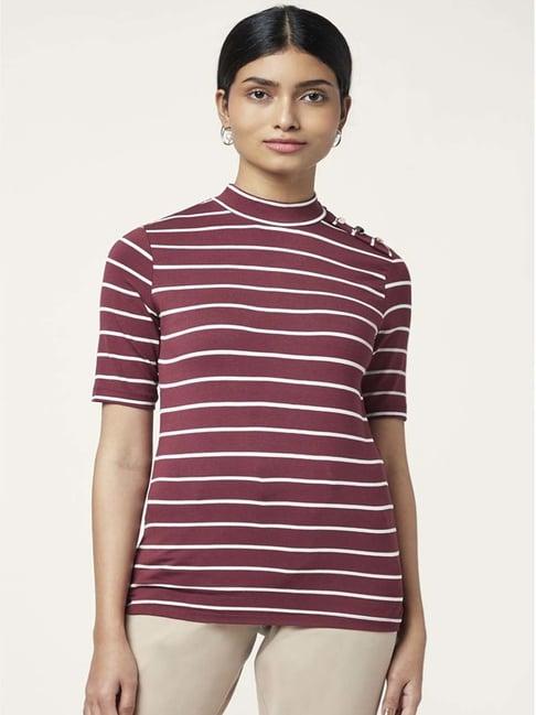 annabelle by pantaloons brown striped top