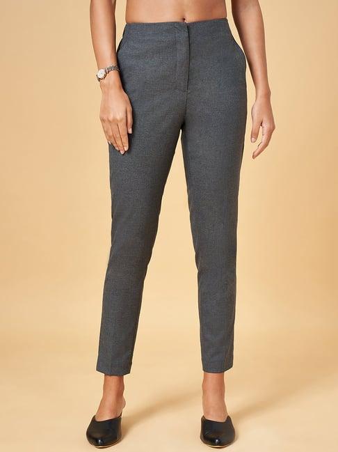 annabelle by pantaloons charcoal grey mid rise pants