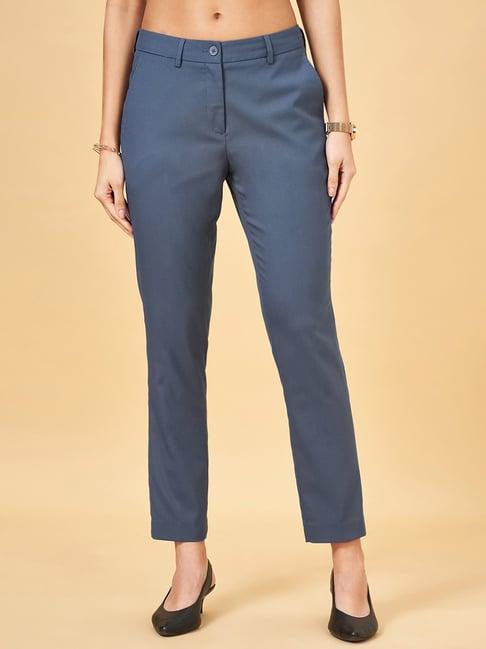 annabelle by pantaloons grey low rise formal pants