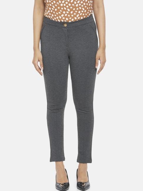 annabelle by pantaloons grey mid rise pants