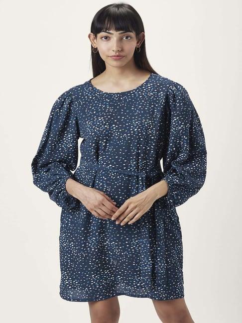 annabelle by pantaloons navy printed shift dress