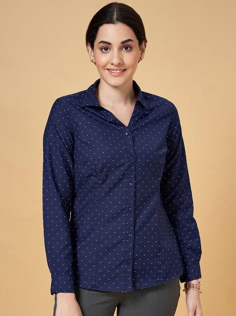 annabelle by pantaloons navy printed shirt