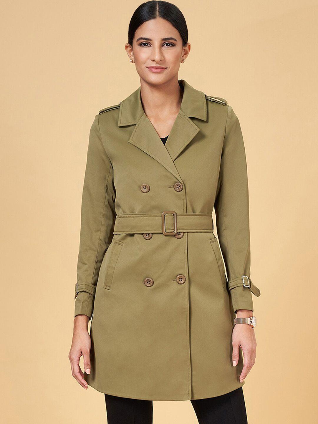 annabelle by pantaloons notched lapel collar trench coat