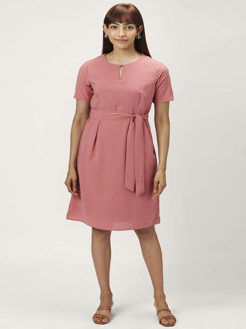 annabelle by pantaloons pink a-line dress