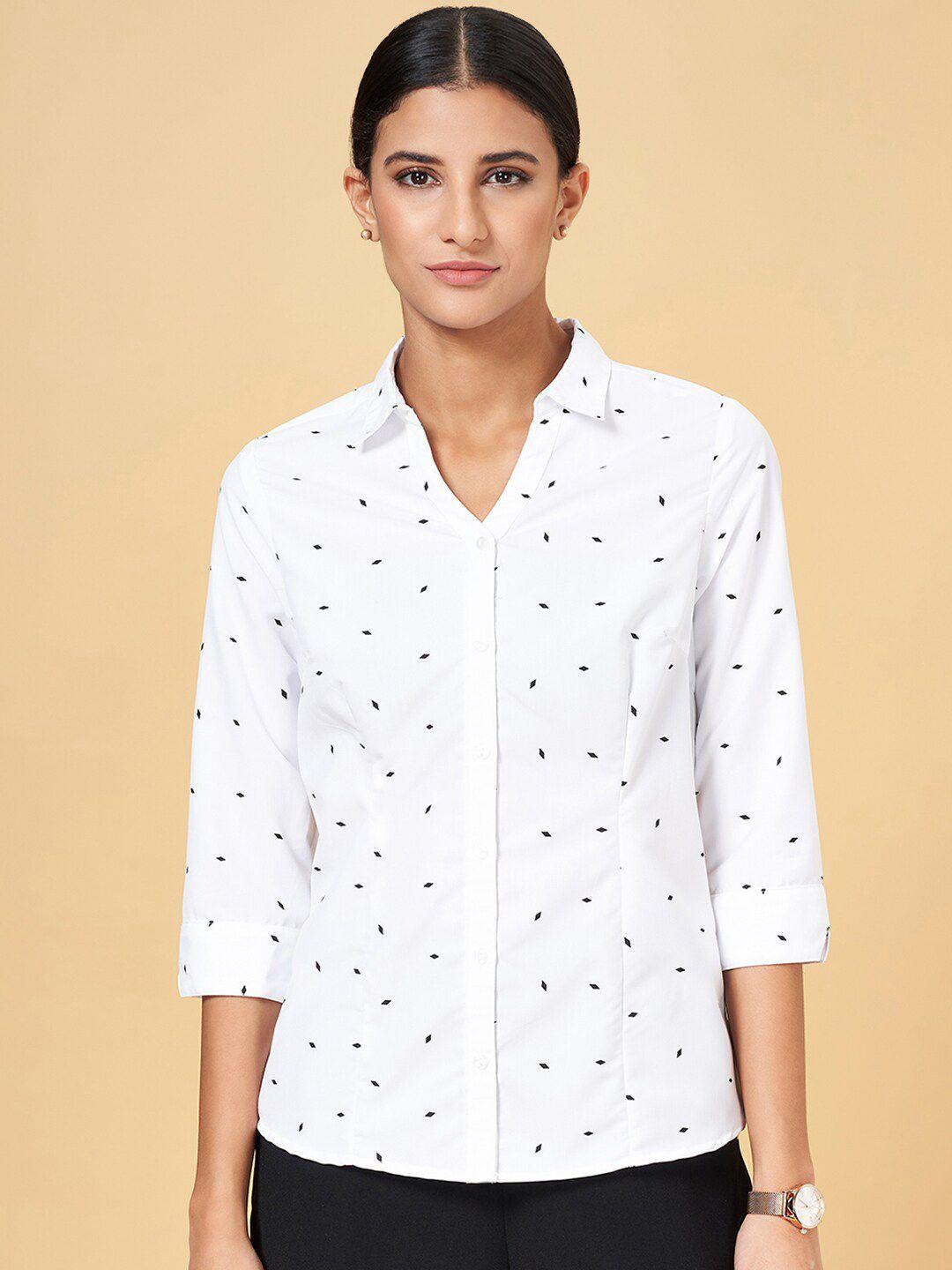 annabelle by pantaloons printed classic formal shirt