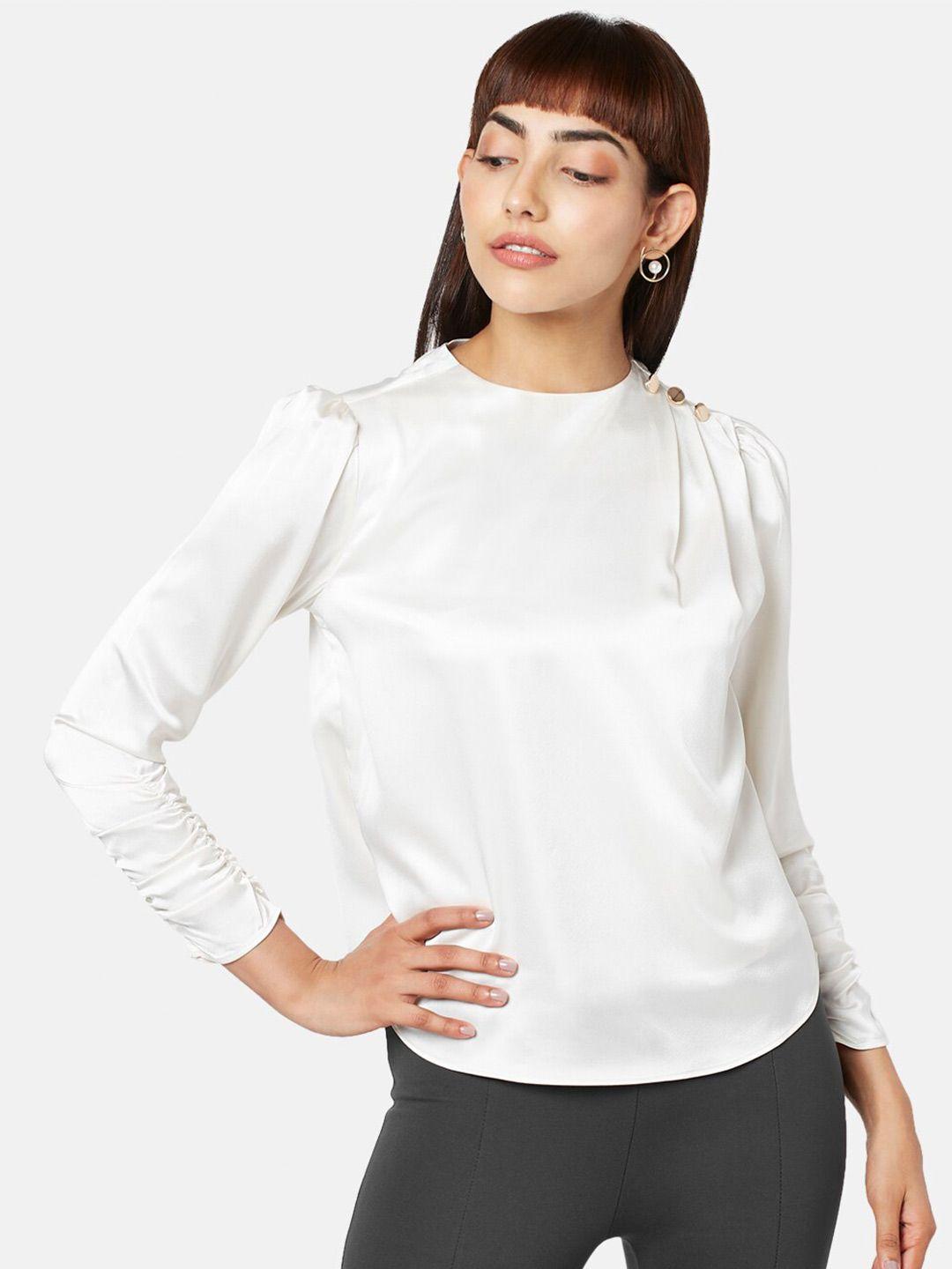 annabelle by pantaloons puff sleeves pleated top