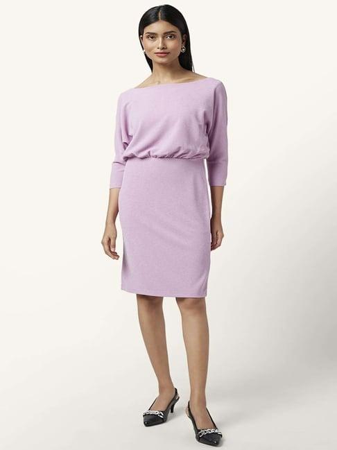 annabelle by pantaloons purple embellished shift dress