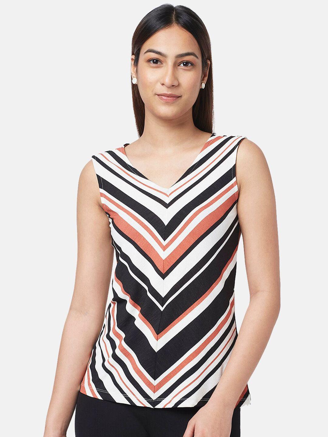 annabelle by pantaloons striped v-neck top
