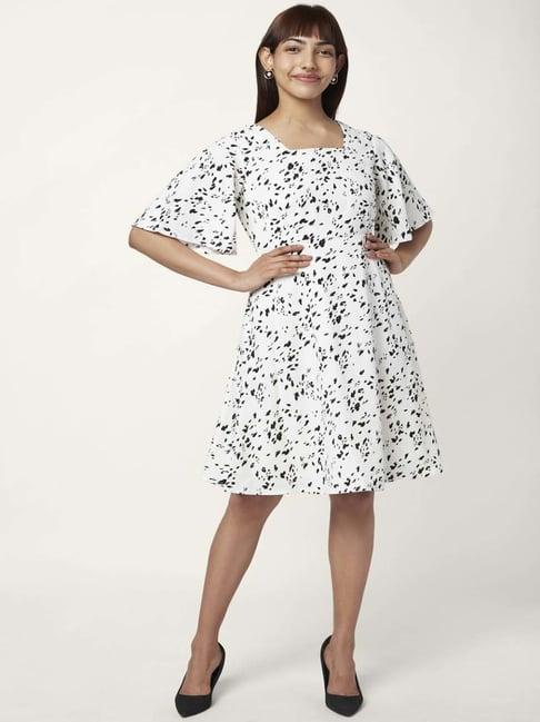 annabelle by pantaloons white printed a-line dress