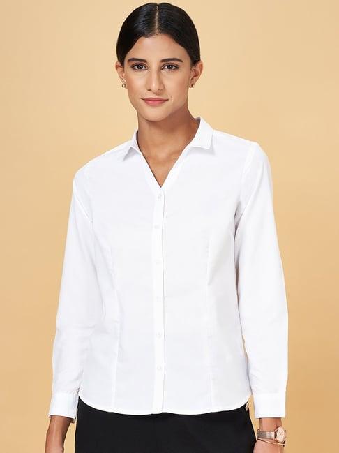 annabelle by pantaloons white regular fit shirt