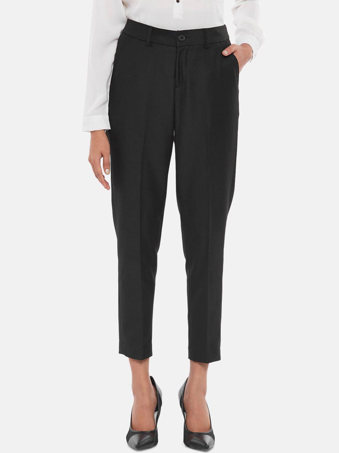 annabelle by pantaloons women black trousers