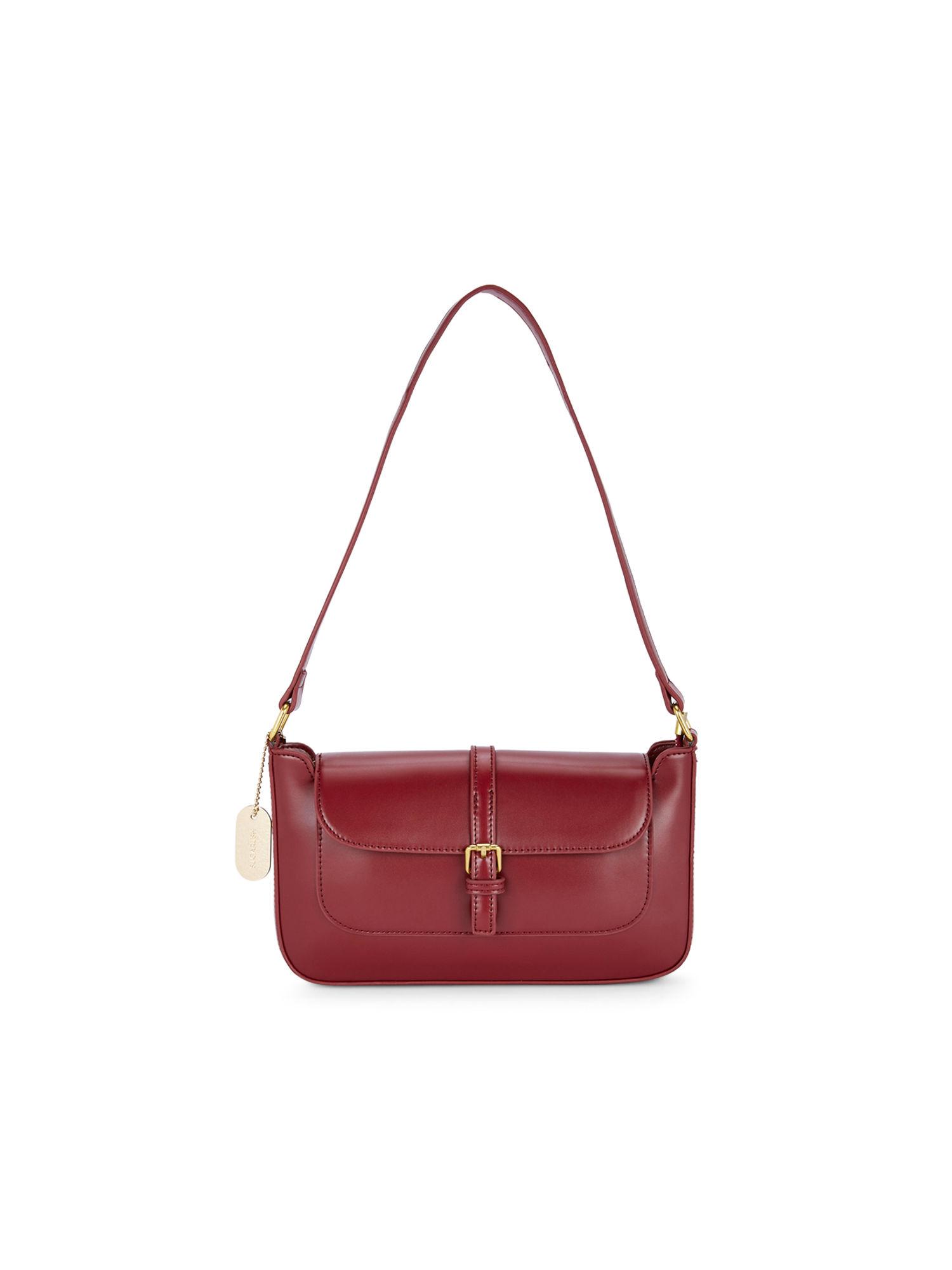 annabelle red solid handbag (m)