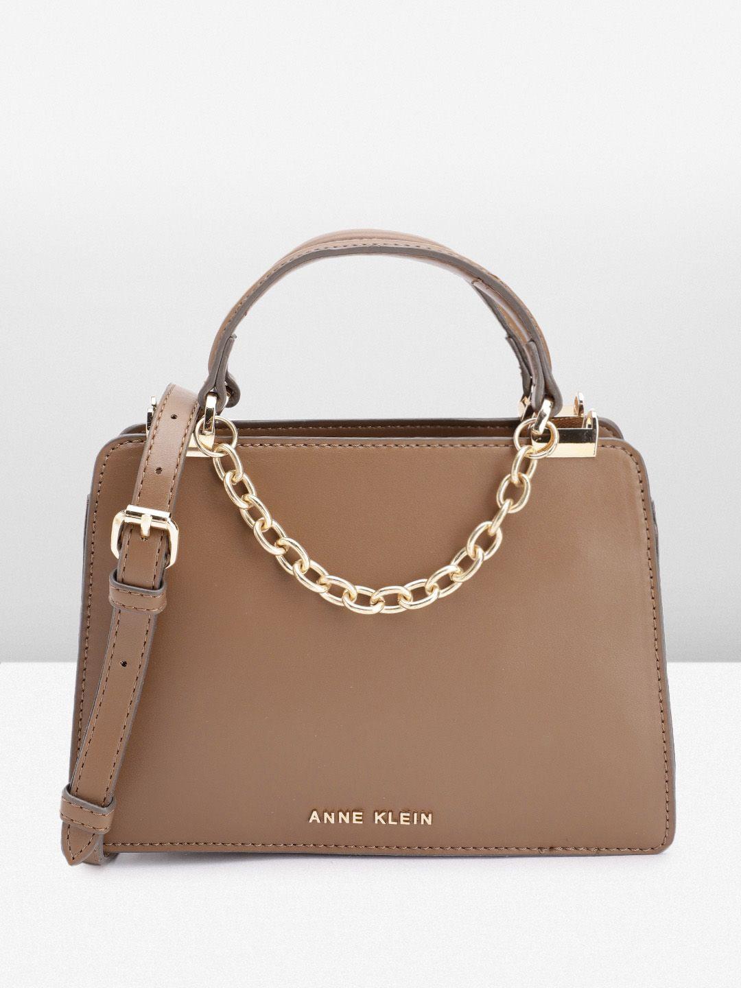 anne klein chain detail structured handheld bag